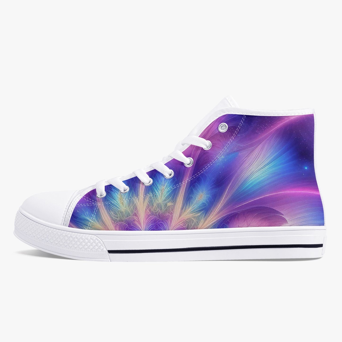 Ascension Tie-Dye Classic High-Top Canvas Shoes - White/Black