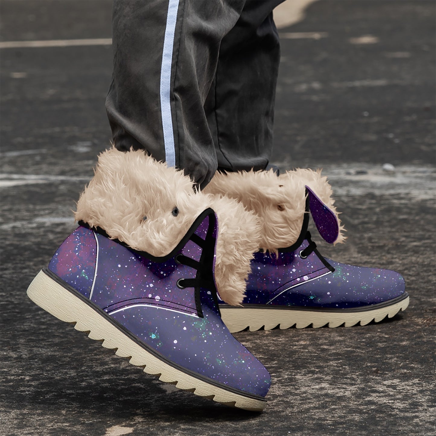Galactic Atmosphere Cotton-pad Fur Lining Boots