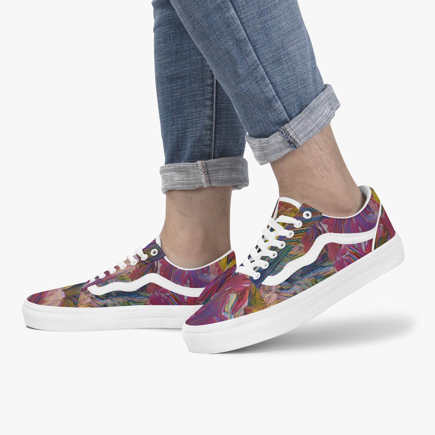 Space Petals Trendy Low-Top Canvas Sneakers