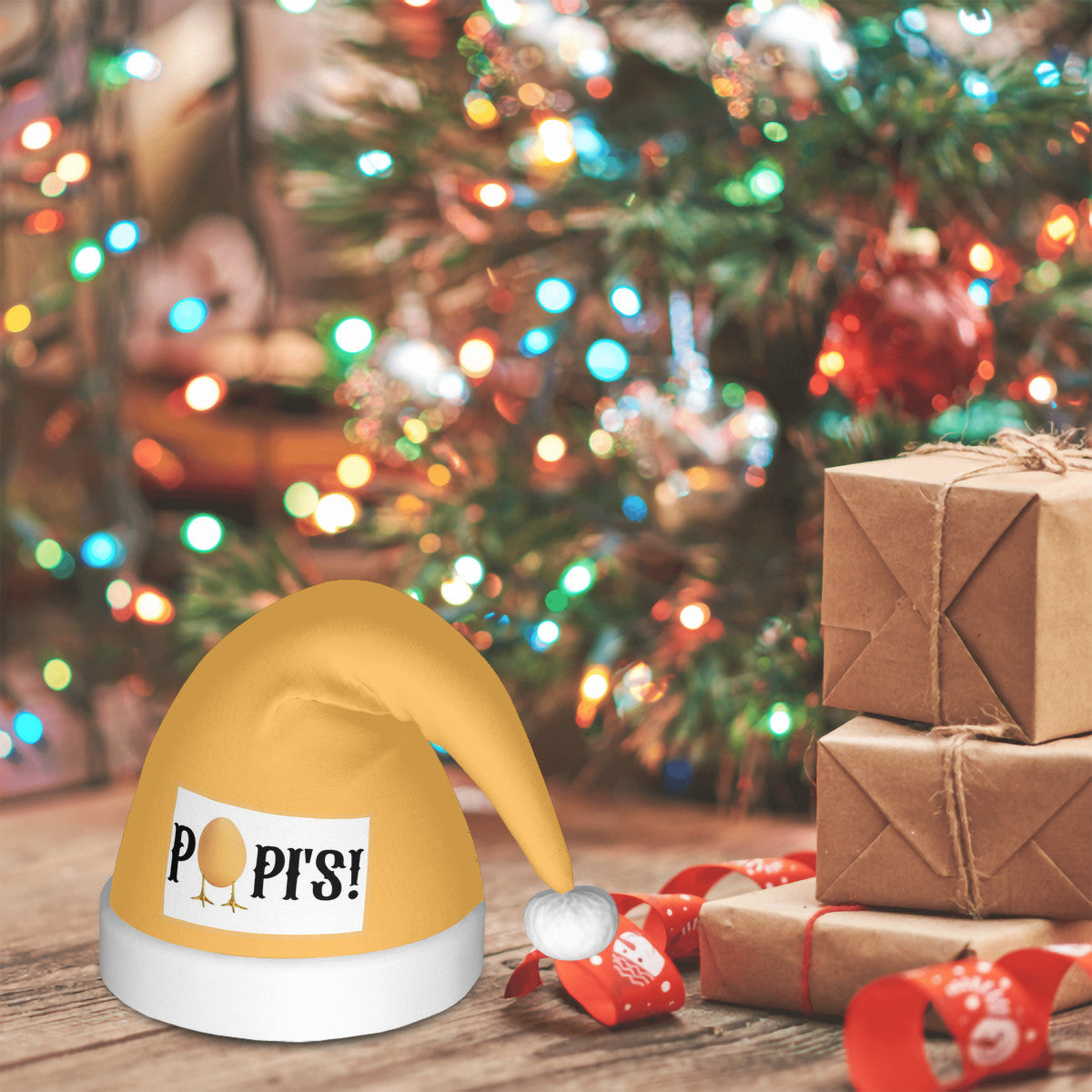 POPIS! Adult Glowing Plush Christmas Hat