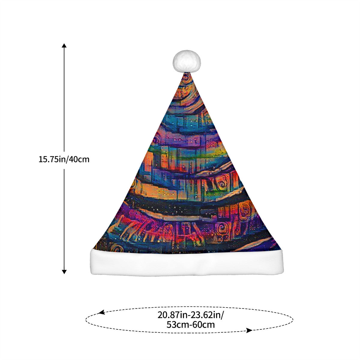 Galactic Whirlpool Rainbow Adult Glowing Plush Christmas Hat