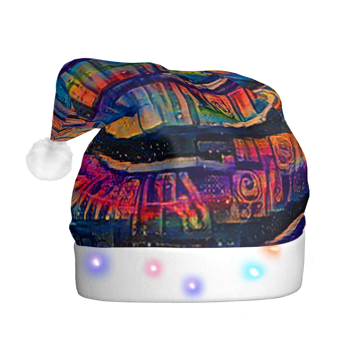 Galactic Whirlpool Rainbow Adult Glowing Plush Christmas Hat