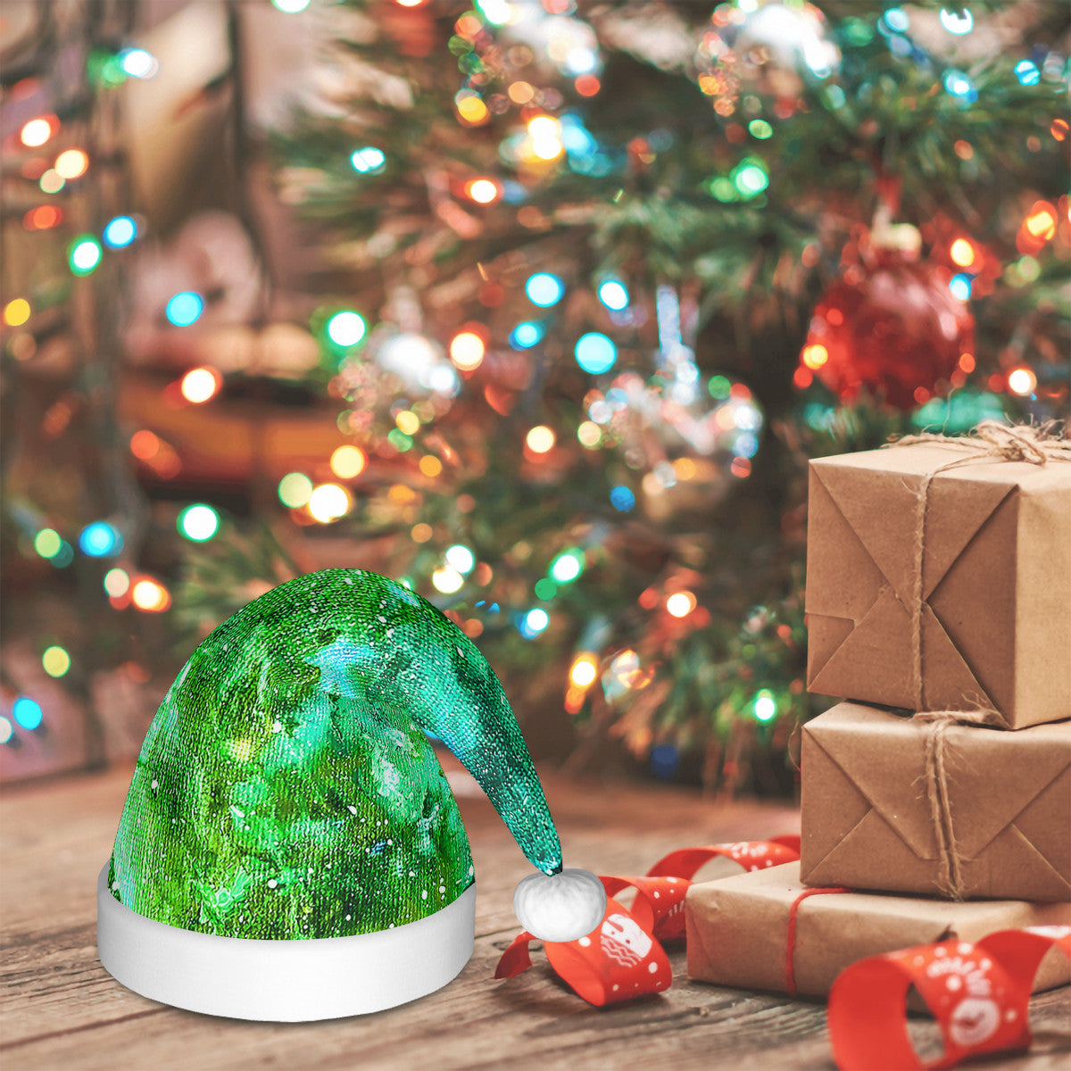Galactic Love Adult Glowing Plush Christmas Hat