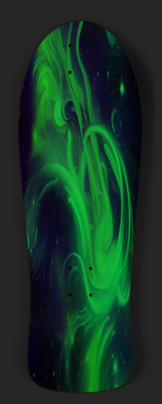 Glow in the Dark Music in Space Custom Skateboard