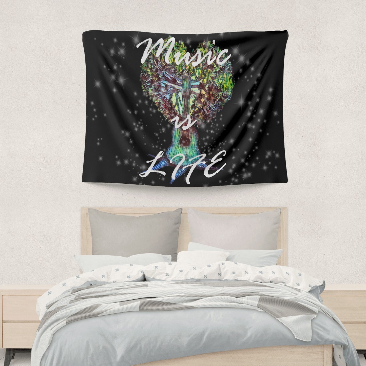 Music is Life Polyester Wall Tapestry