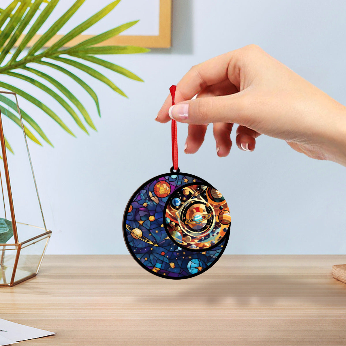 Stained Space Window Ornament