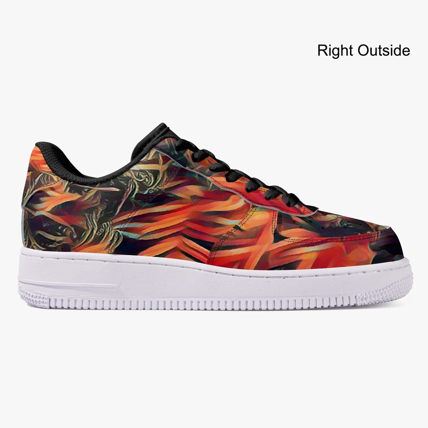 Trees Whisper Black Low-Top Leather Sports Sneakers