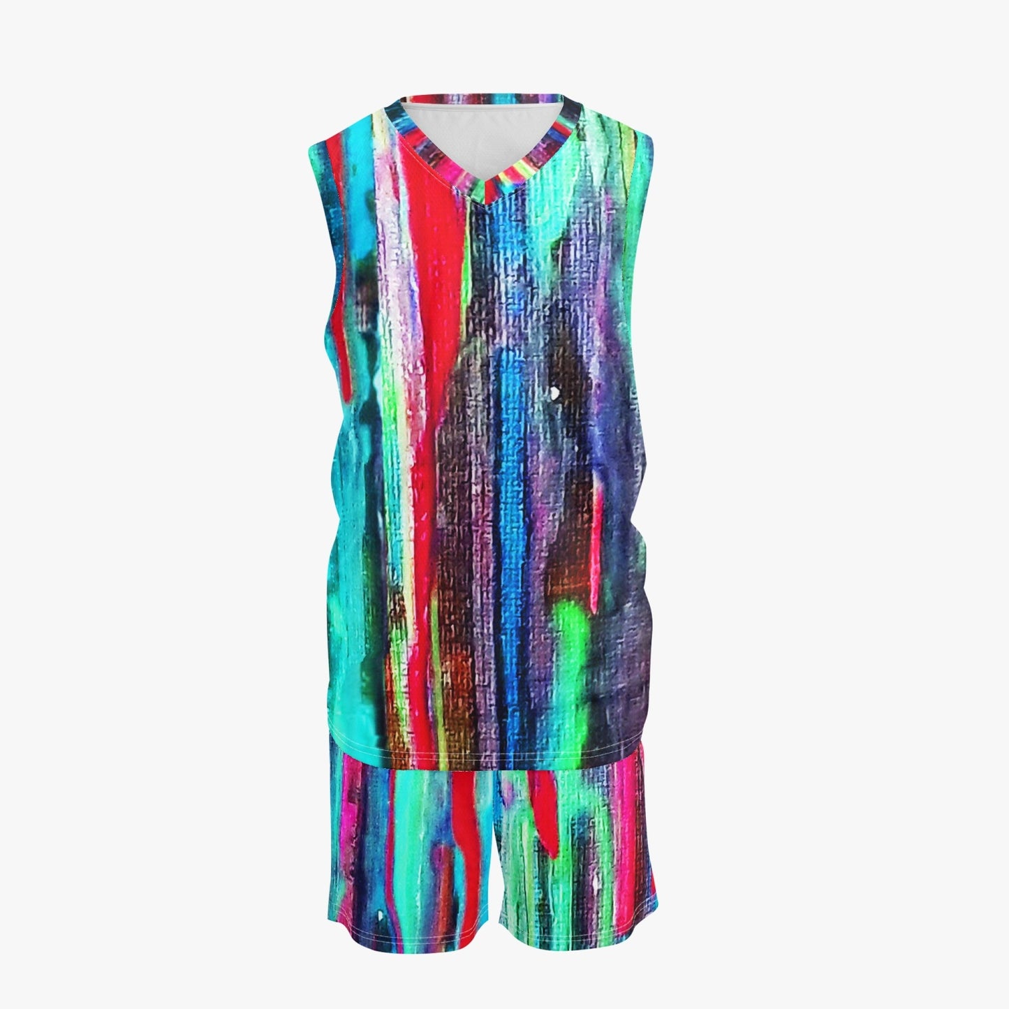 Rainbow Drip Basketball Jersey Set