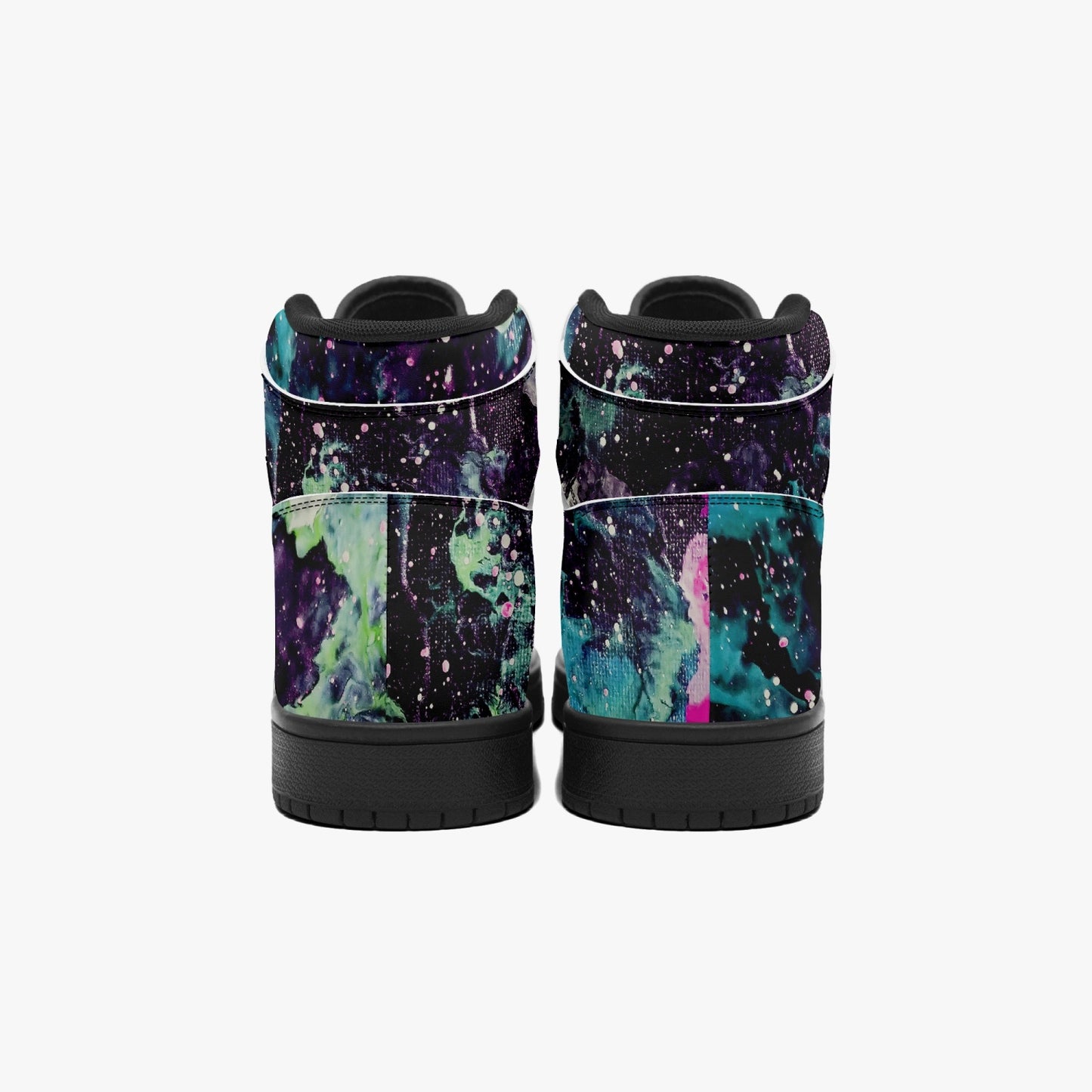Galactic Storm Black-sole AJ High Top Sneakers