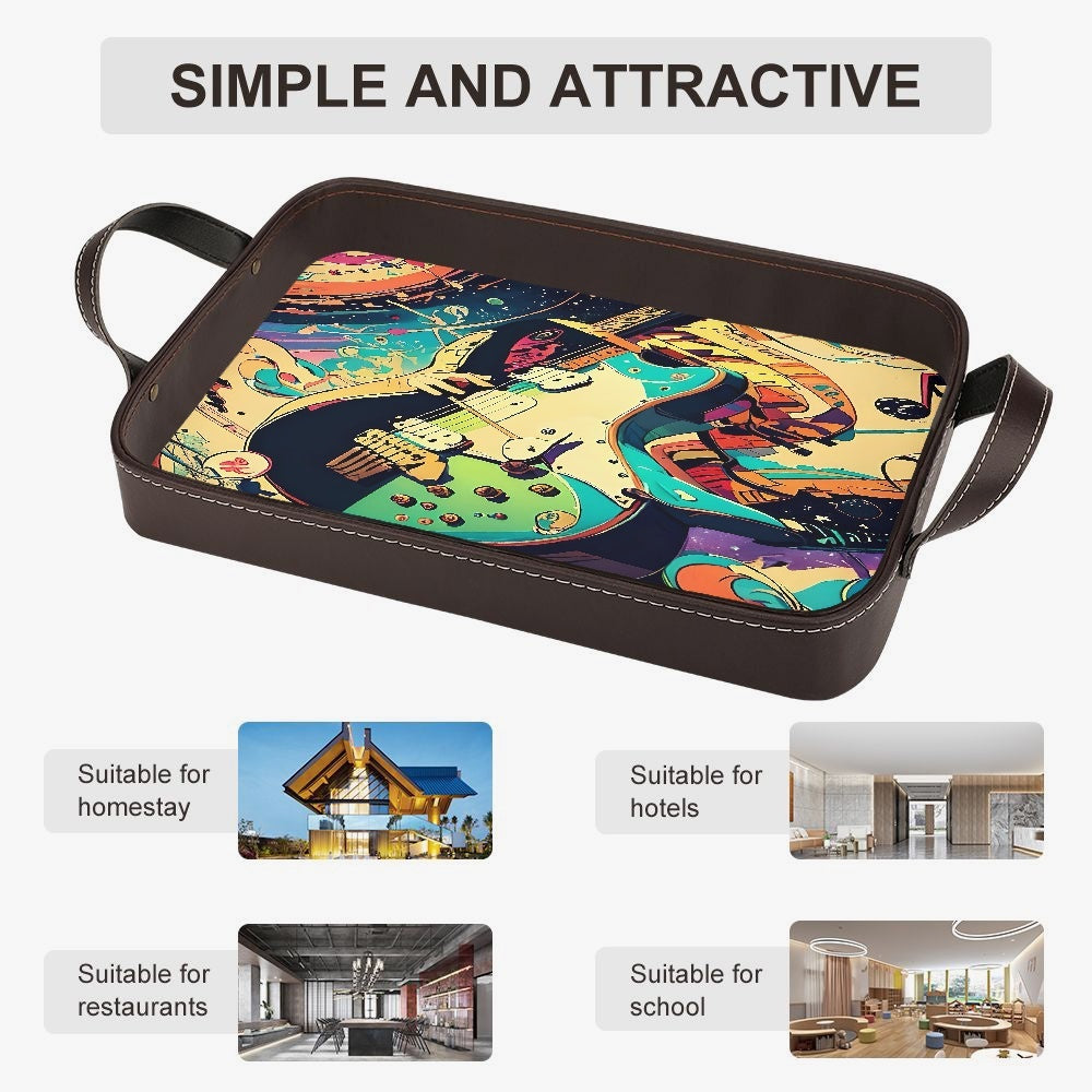 Rockin Guitar Leather Tray