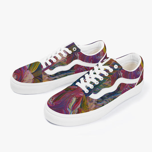 Space Petals Trendy Low-Top Canvas Sneakers