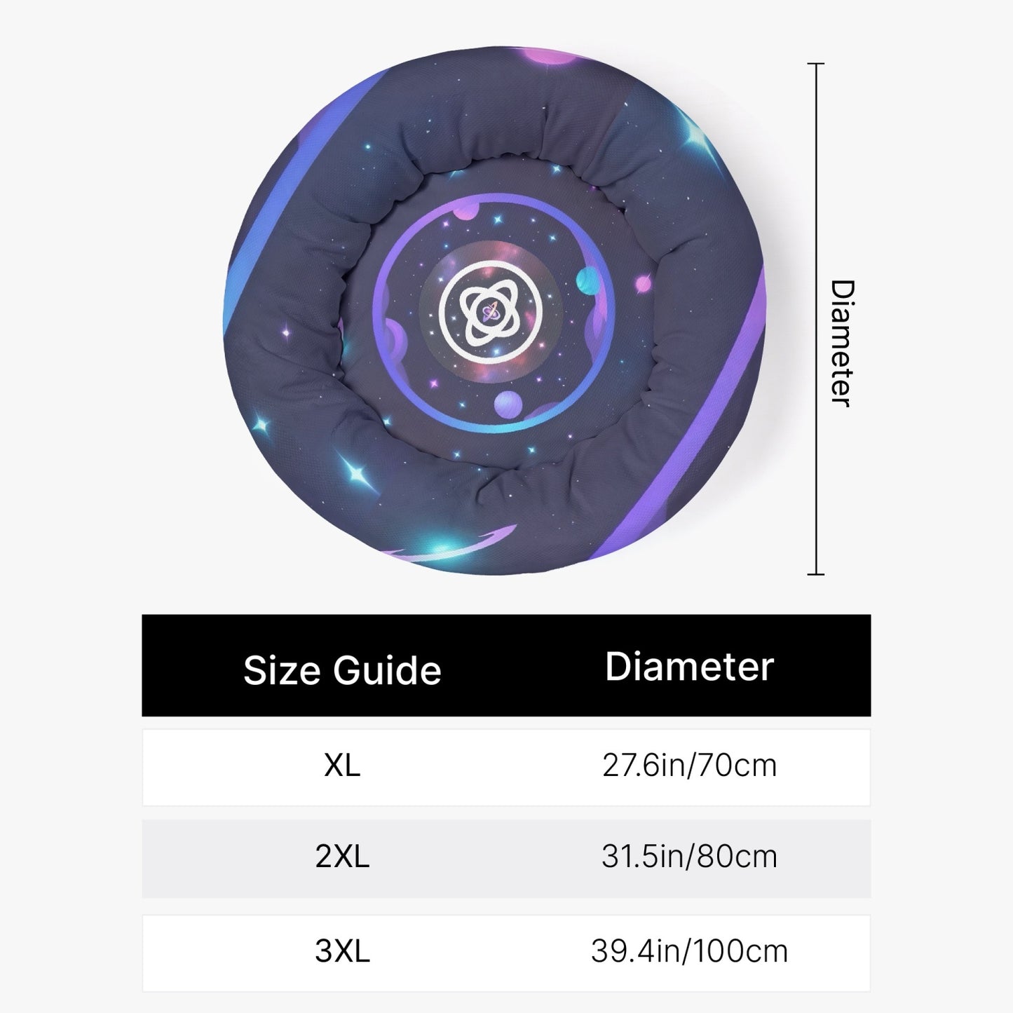 Space Force Round Small Size Pet Bed