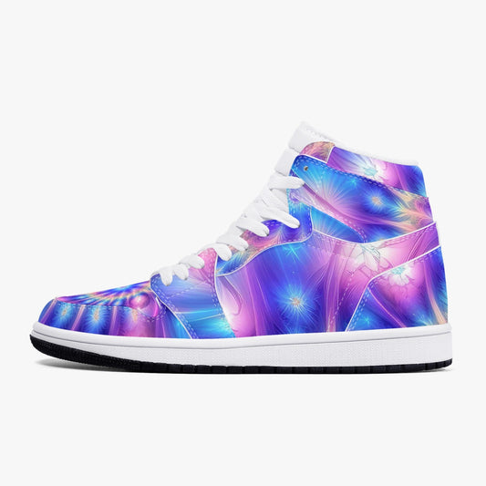 Ascension Tie-Dye AJ1 Black High-Top Leather Sneakers