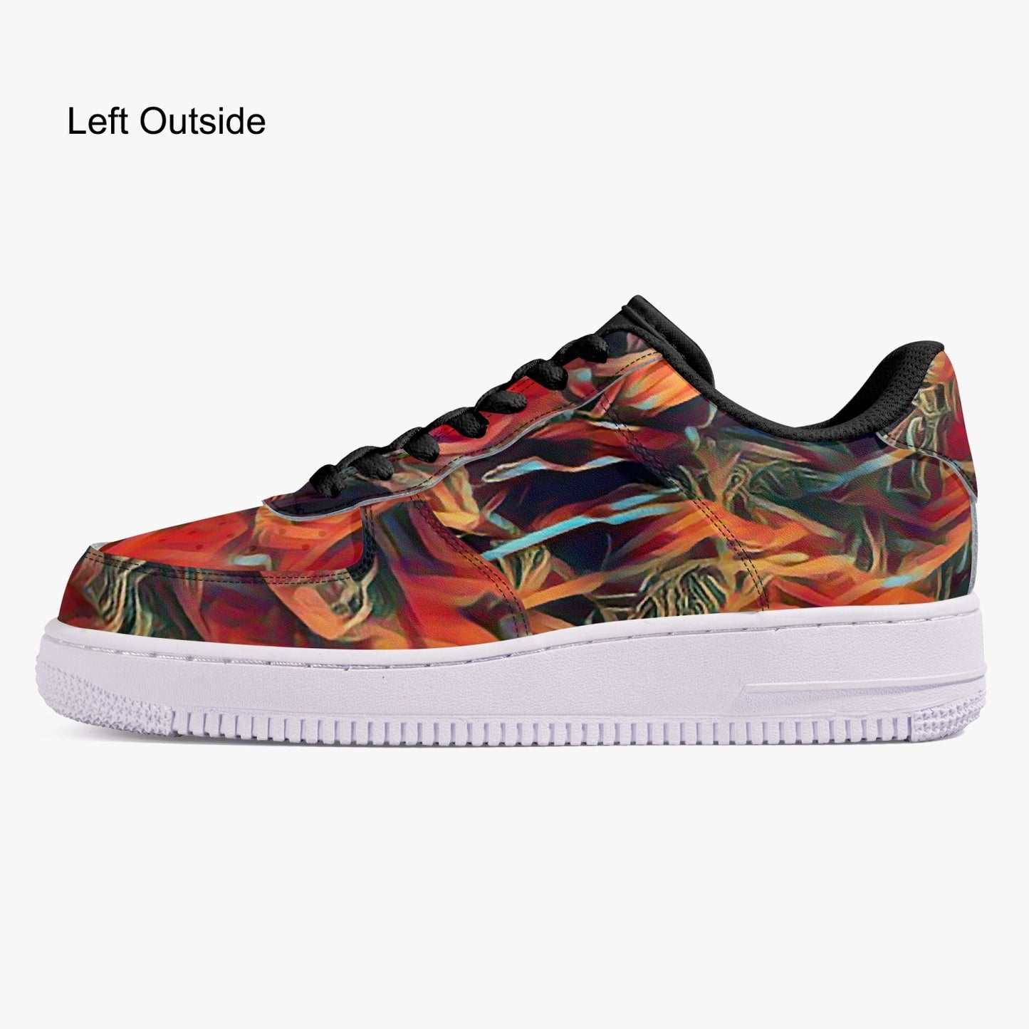 Trees Whisper Black Low-Top Leather Sports Sneakers