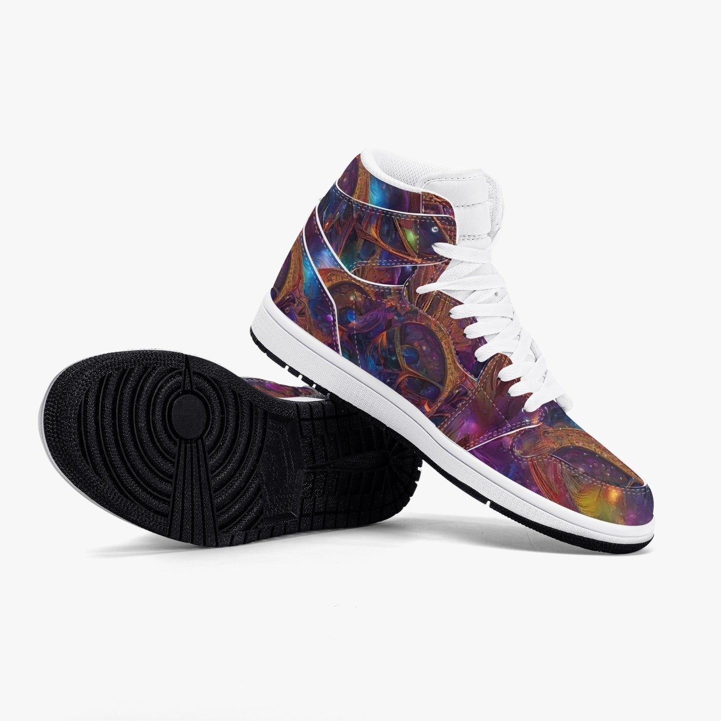 Ascension AJ1 Black High-Top Leather Sneakers