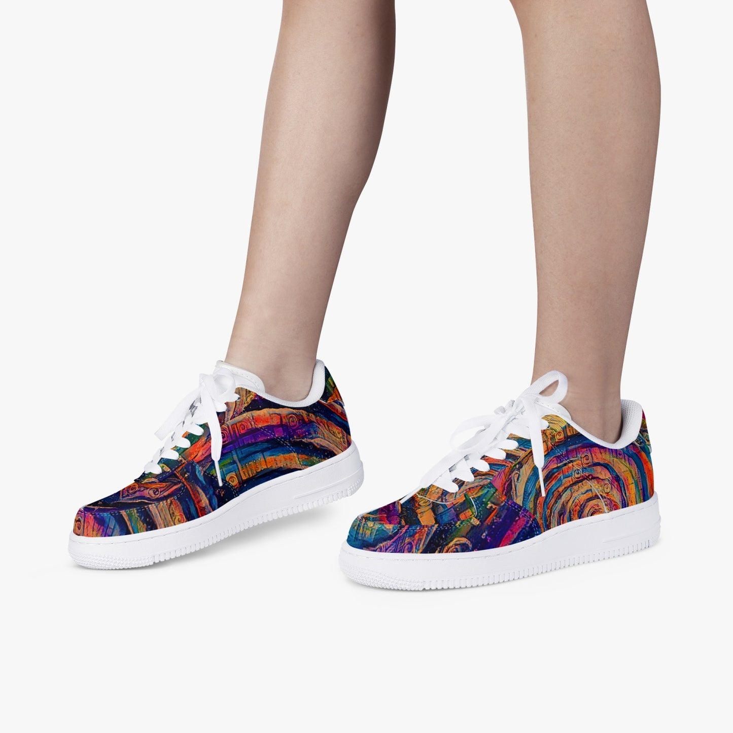 Sunset Whirlpool AF1 Low-Top Leather Sports Sneakers