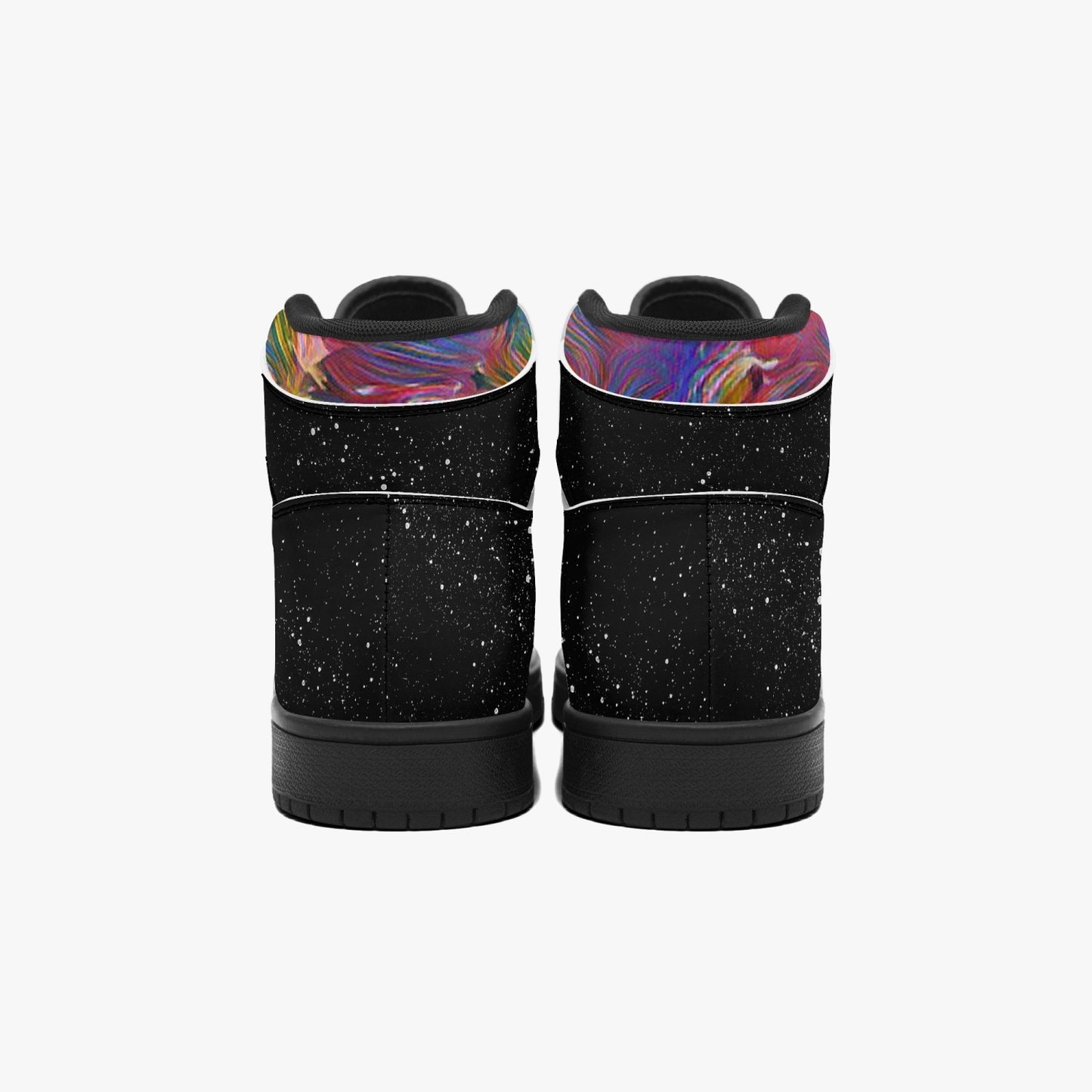 Star Petals Black-sole AJ High Top Sneakers