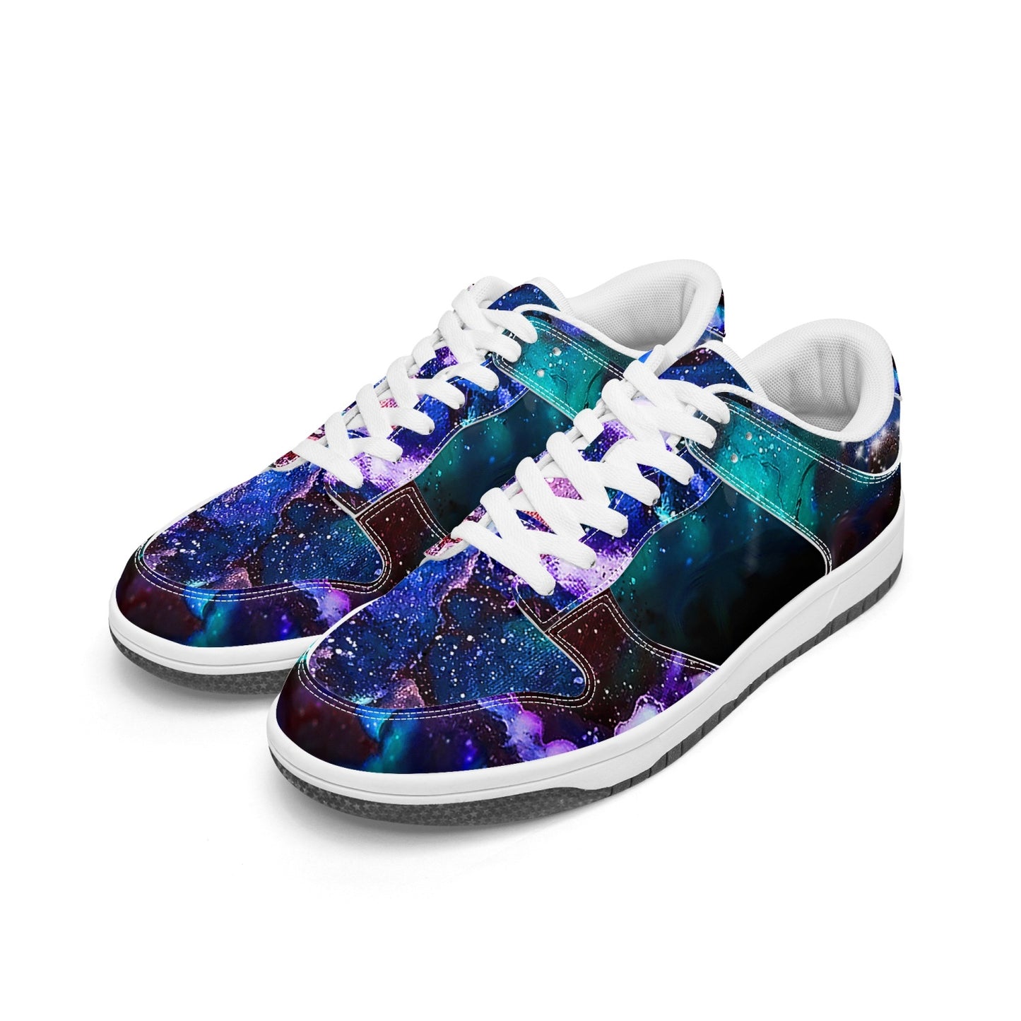 Galaxy: Blue & Purple Leather Sneakers