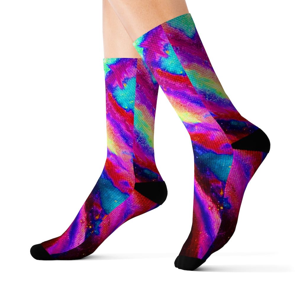 Explosive Nebula Teal Socks