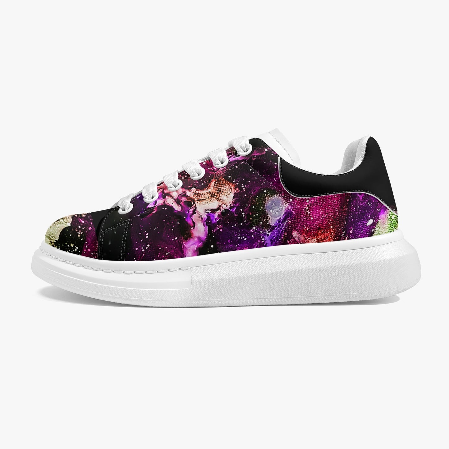 Red Galaxy Low-Top Leather Sneakers