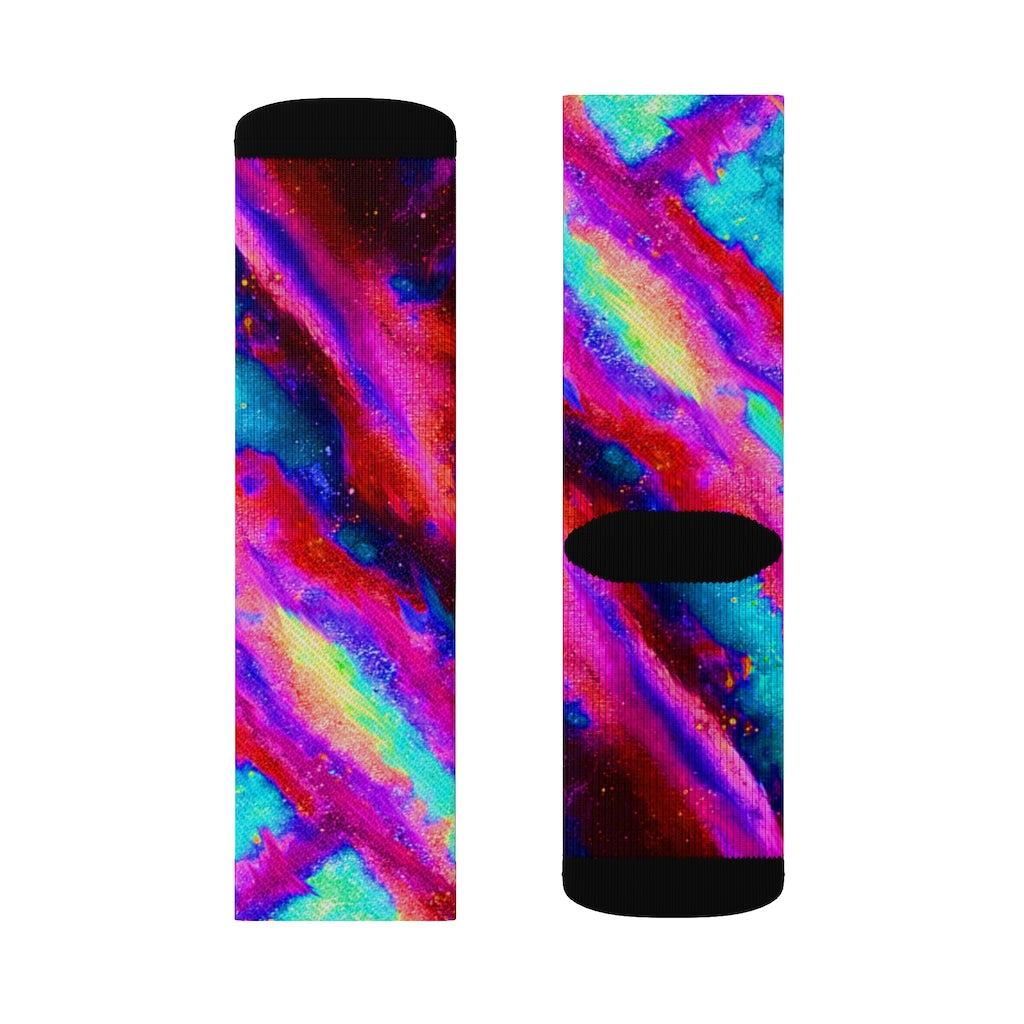 Explosive Nebula Teal Socks