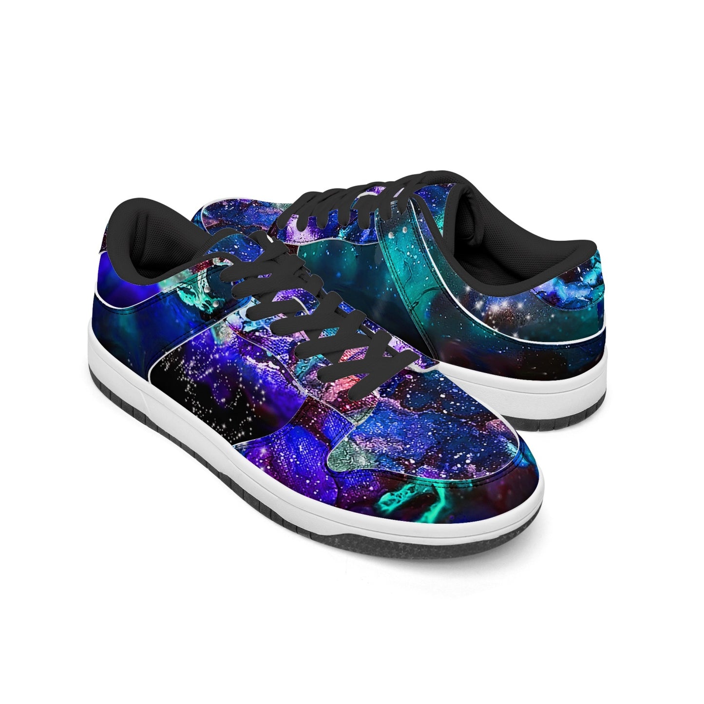 Galaxy: Blue & Purple Leather Sneakers