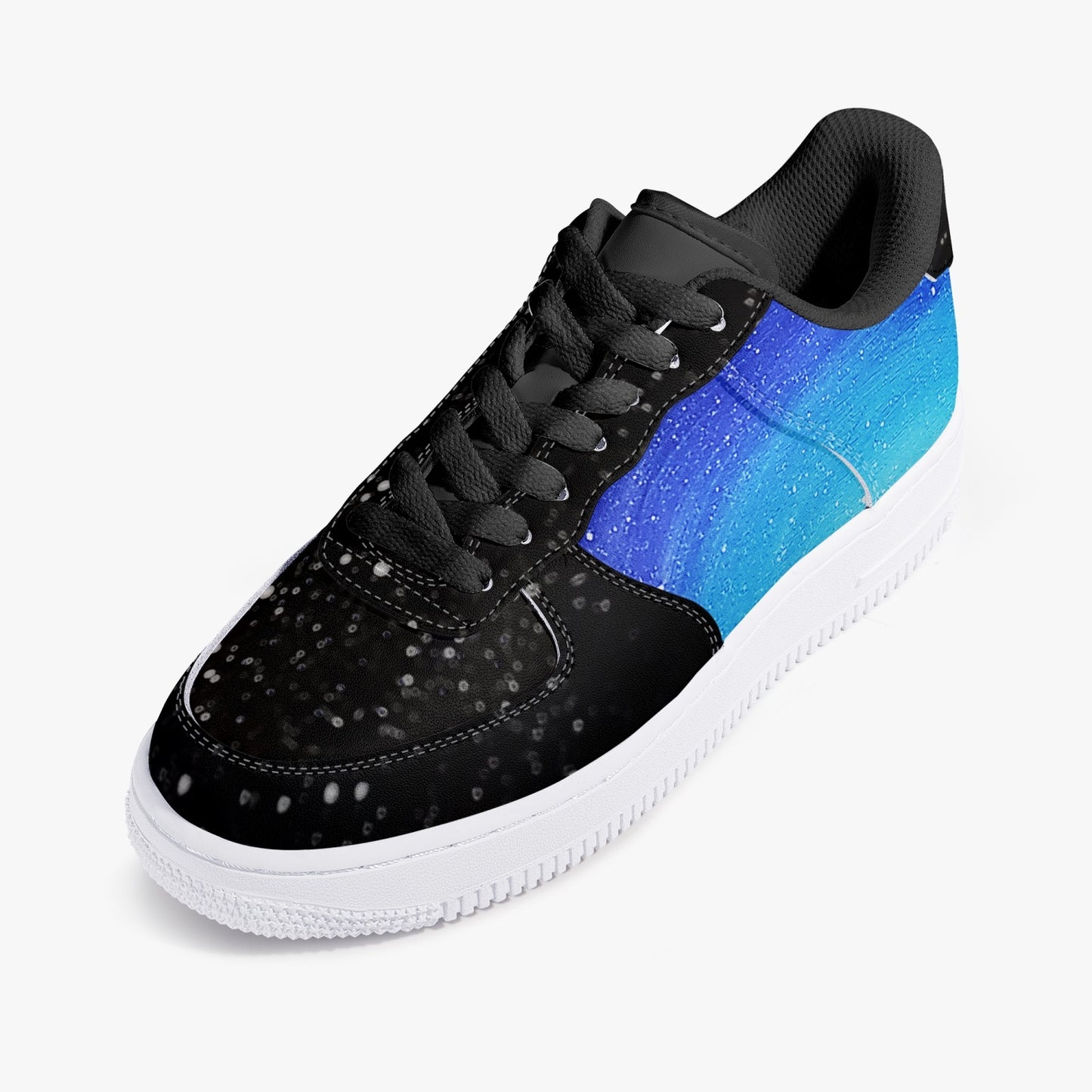 Moonshine and Magic Black Low-Top Leather Sports Sneakers