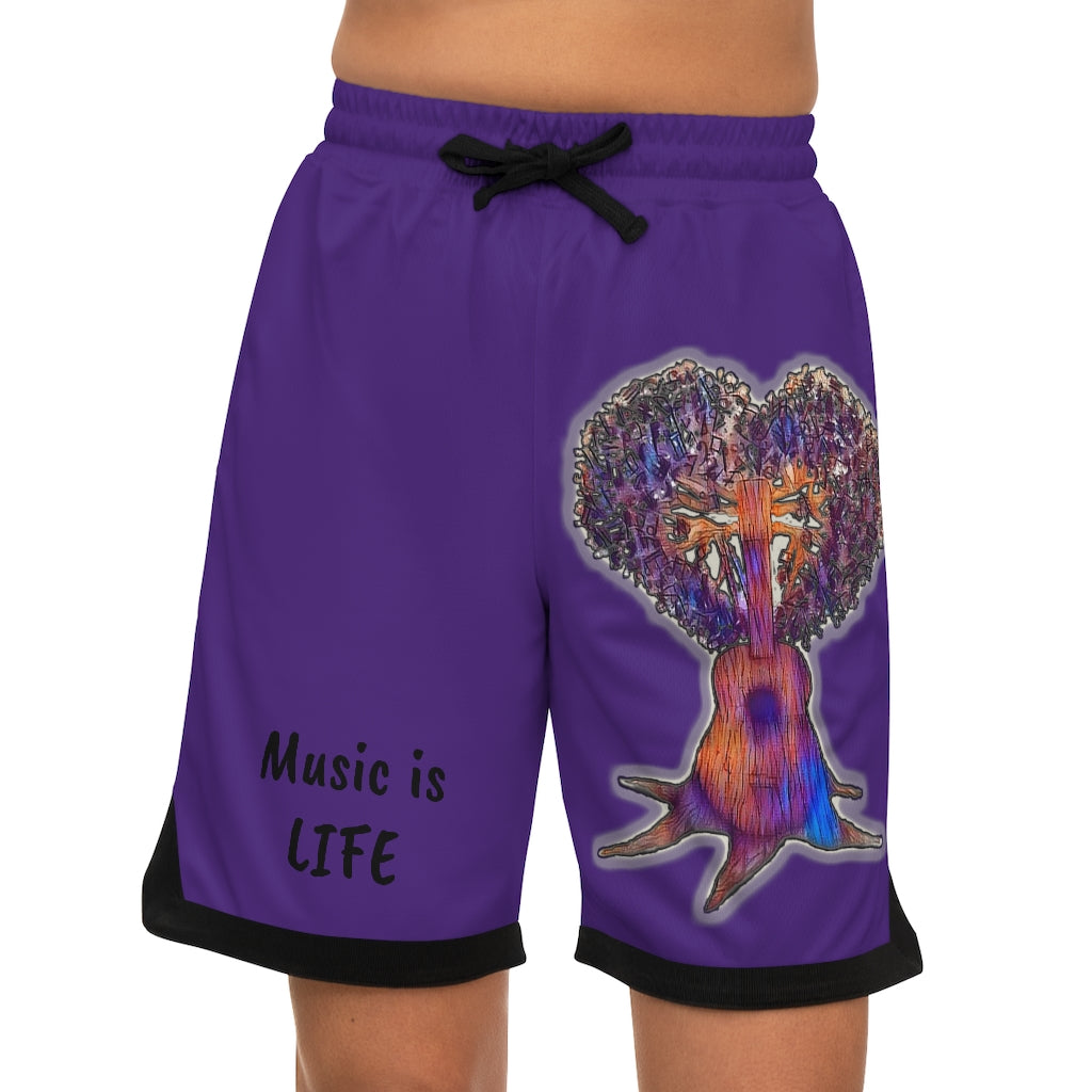 Music is Life 1 Basketball Rib Shorts