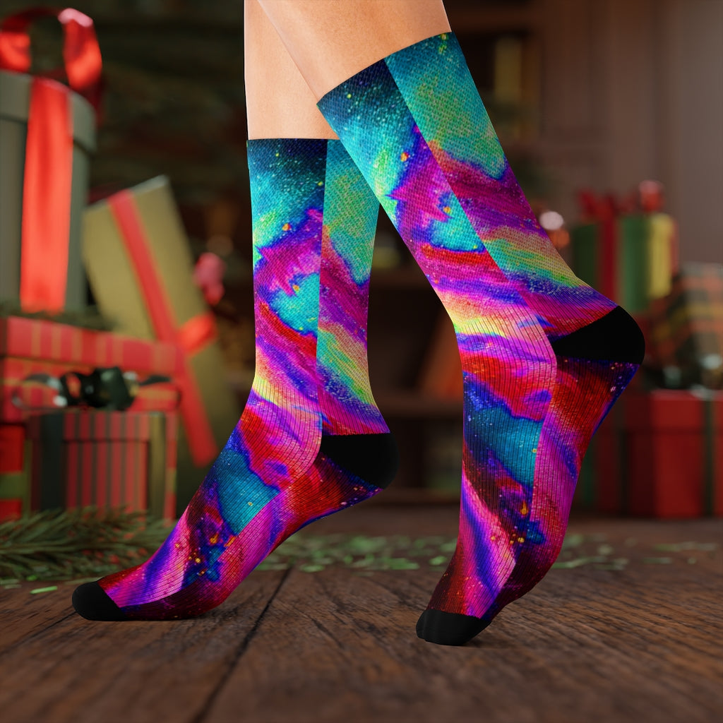 Explosive Nebula Teal Socks