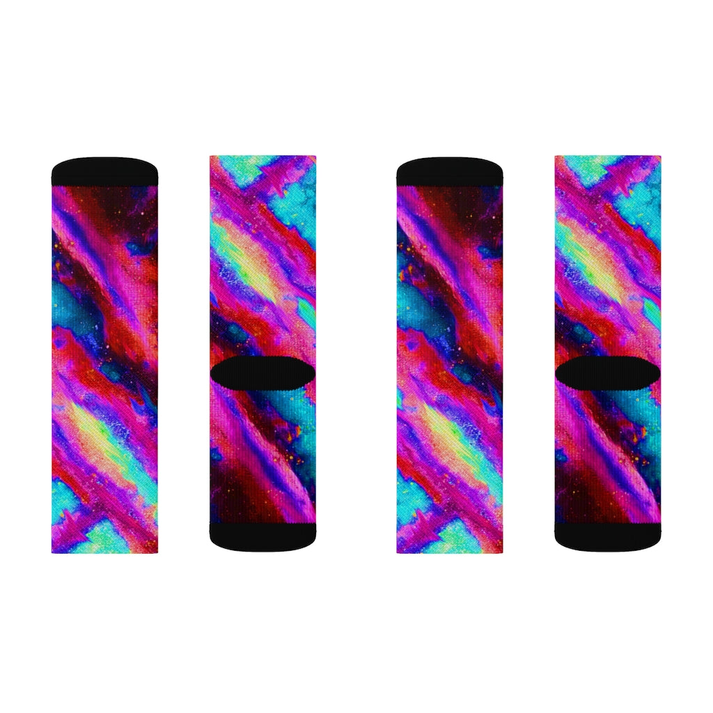 Explosive Nebula Teal Socks
