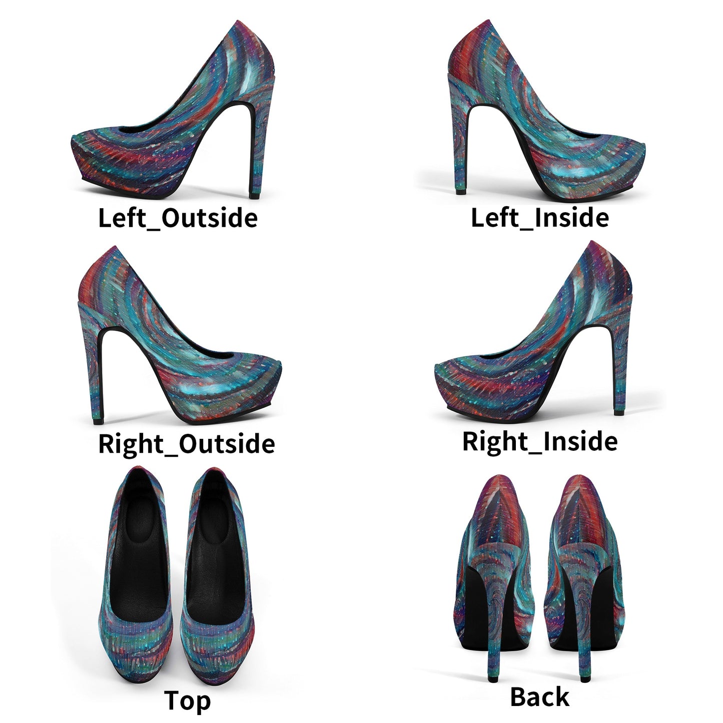 Meteor Shower and Galactic Whirlpool Women Platform Pumps 5 Inch High Heels