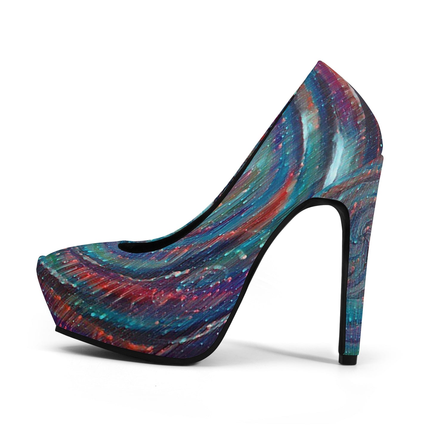 Meteor Shower and Galactic Whirlpool Women Platform Pumps 5 Inch High Heels