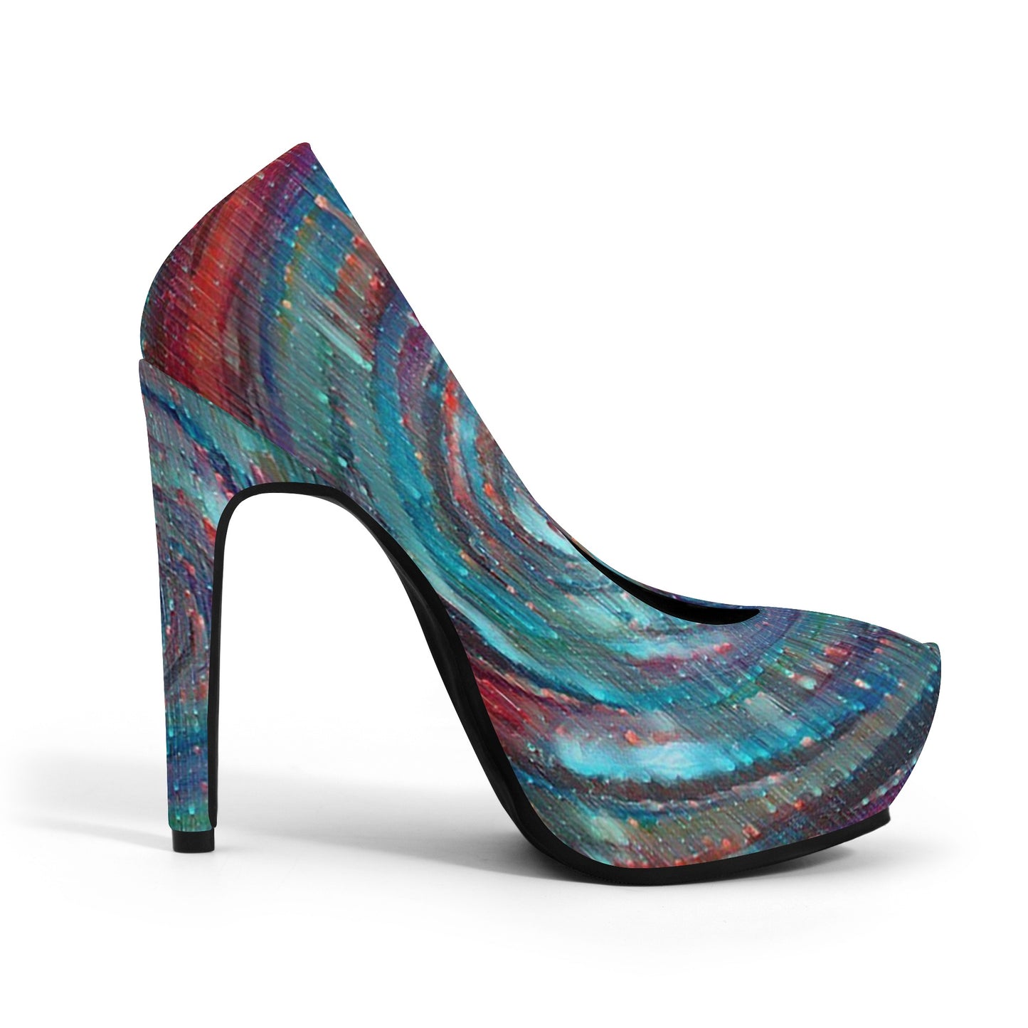 Meteor Shower and Galactic Whirlpool Women Platform Pumps 5 Inch High Heels