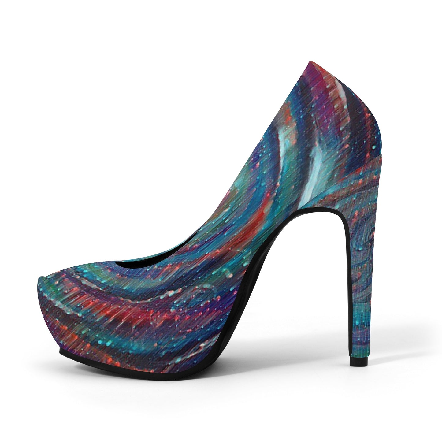 Meteor Shower and Galactic Whirlpool Women Platform Pumps 5 Inch High Heels