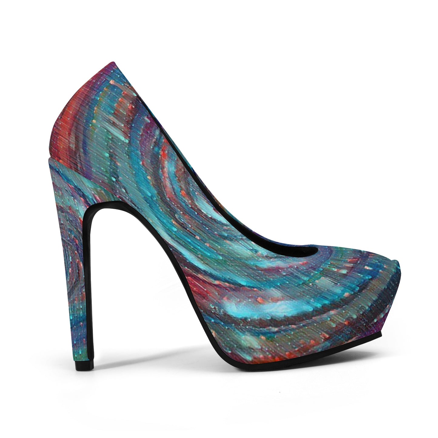 Meteor Shower and Galactic Whirlpool Women Platform Pumps 5 Inch High Heels
