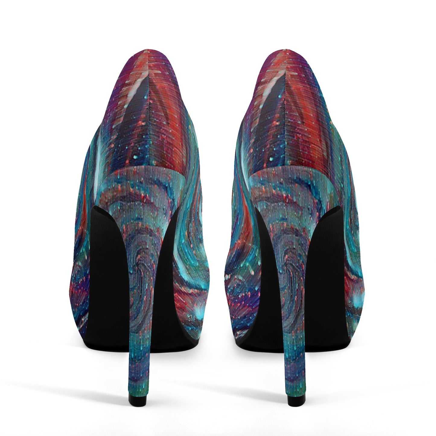 Meteor Shower and Galactic Whirlpool Women Platform Pumps 5 Inch High Heels