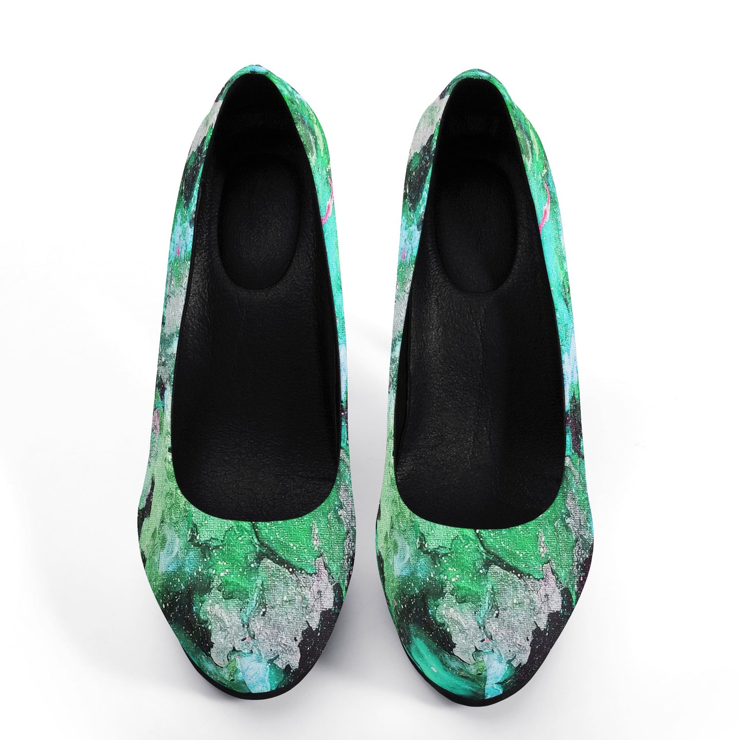 Galaxy Turquoise Women Platform Pumps 5 Inch High Heels