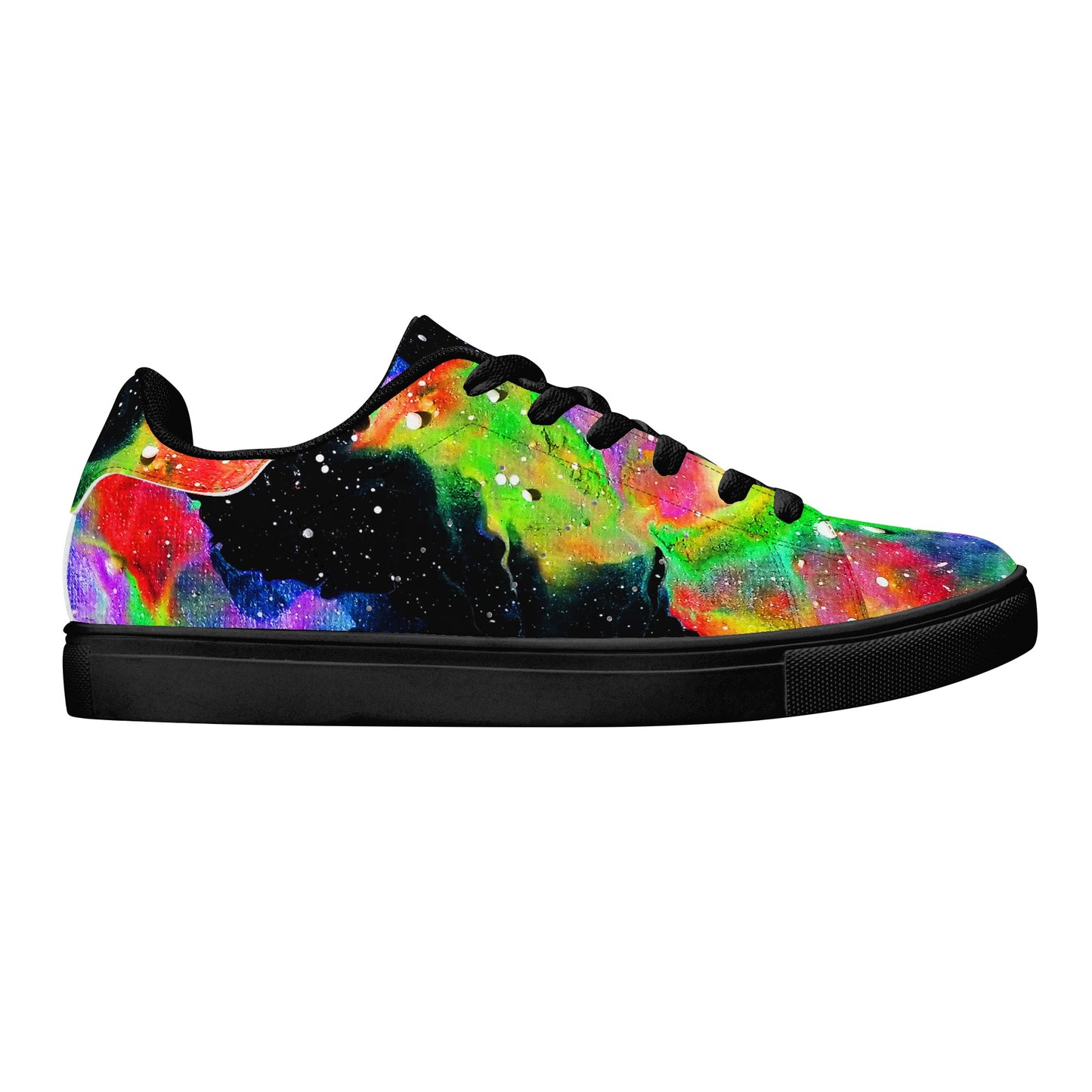 Rainbow Galaxy Womens Low Top Leather Sneakers