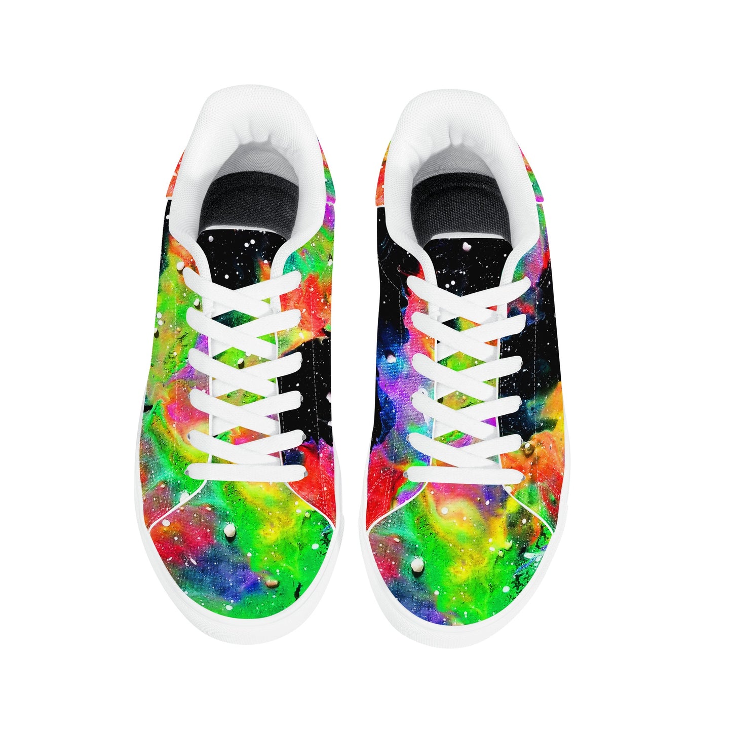 Rainbow Galaxy Womens Low Top Leather Sneakers