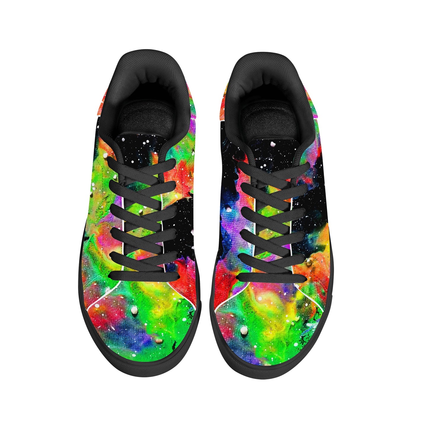 Rainbow Galaxy Womens Low Top Leather Sneakers