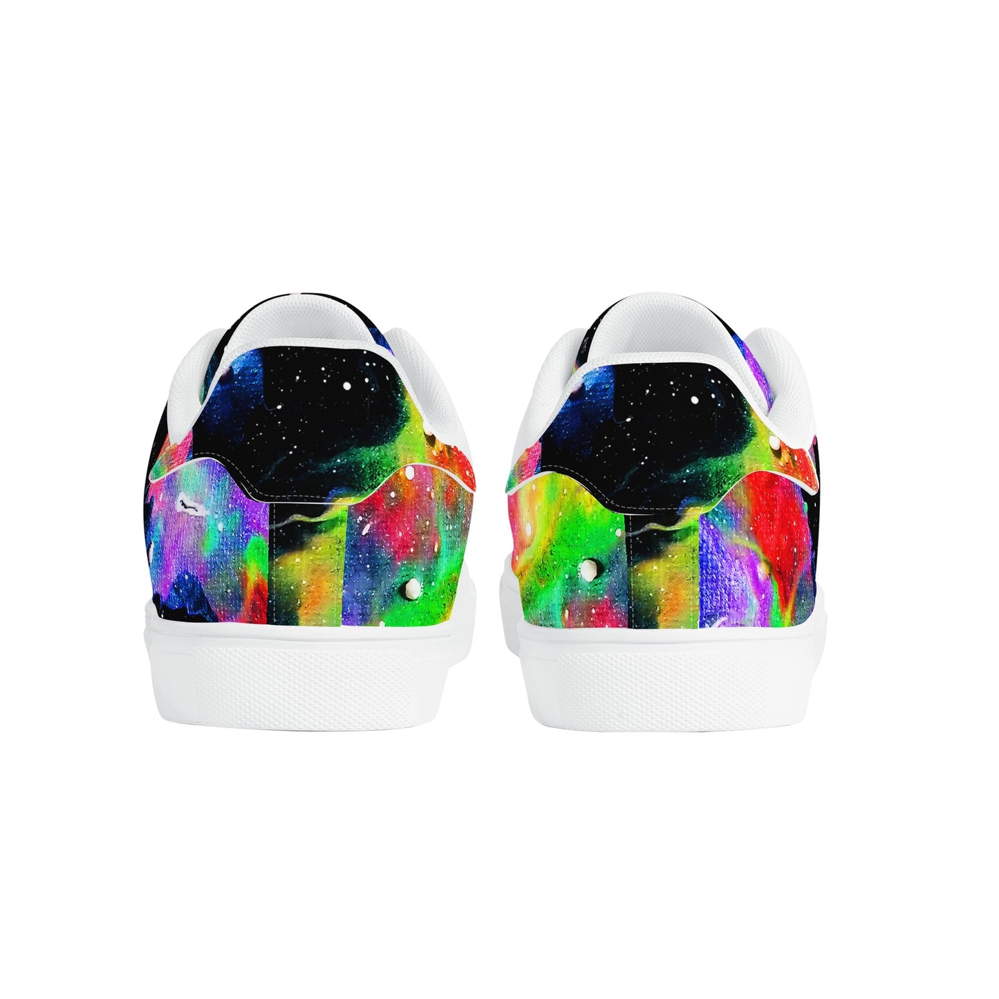 Rainbow Galaxy Womens Low Top Leather Sneakers