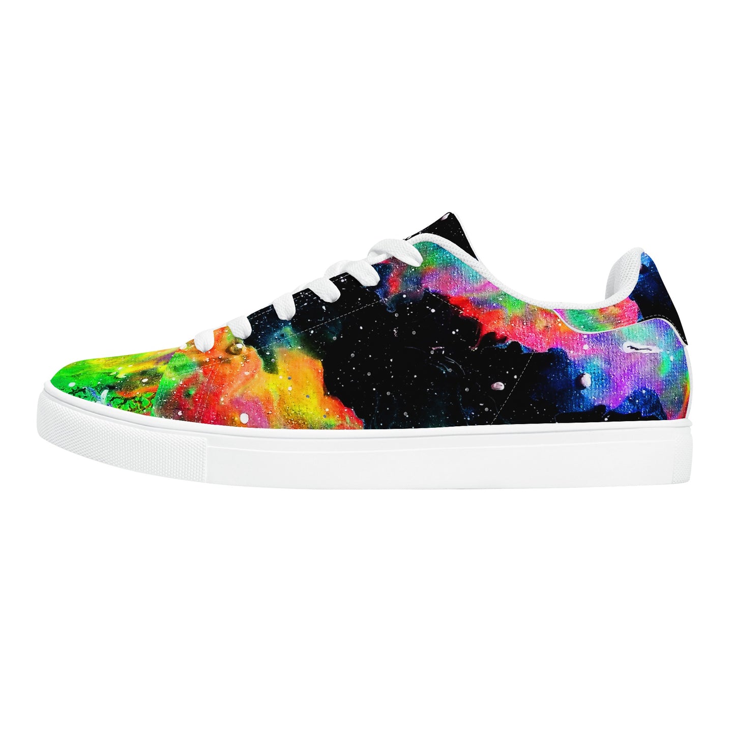 Rainbow Galaxy Womens Low Top Leather Sneakers