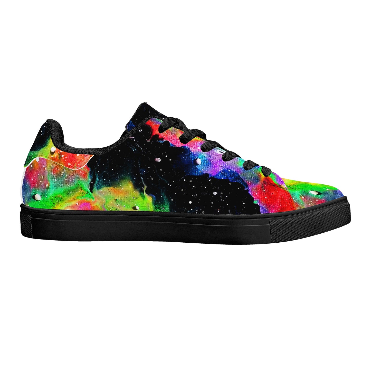 Rainbow Galaxy Womens Low Top Leather Sneakers
