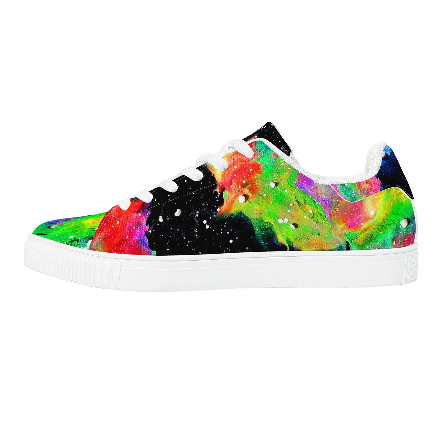 Rainbow Galaxy Womens Low Top Leather Sneakers