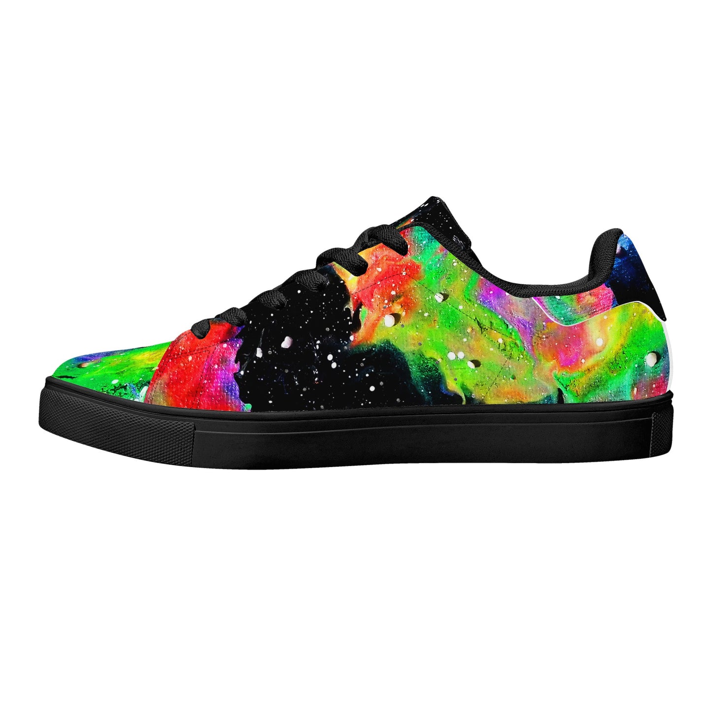 Rainbow Galaxy Womens Low Top Leather Sneakers