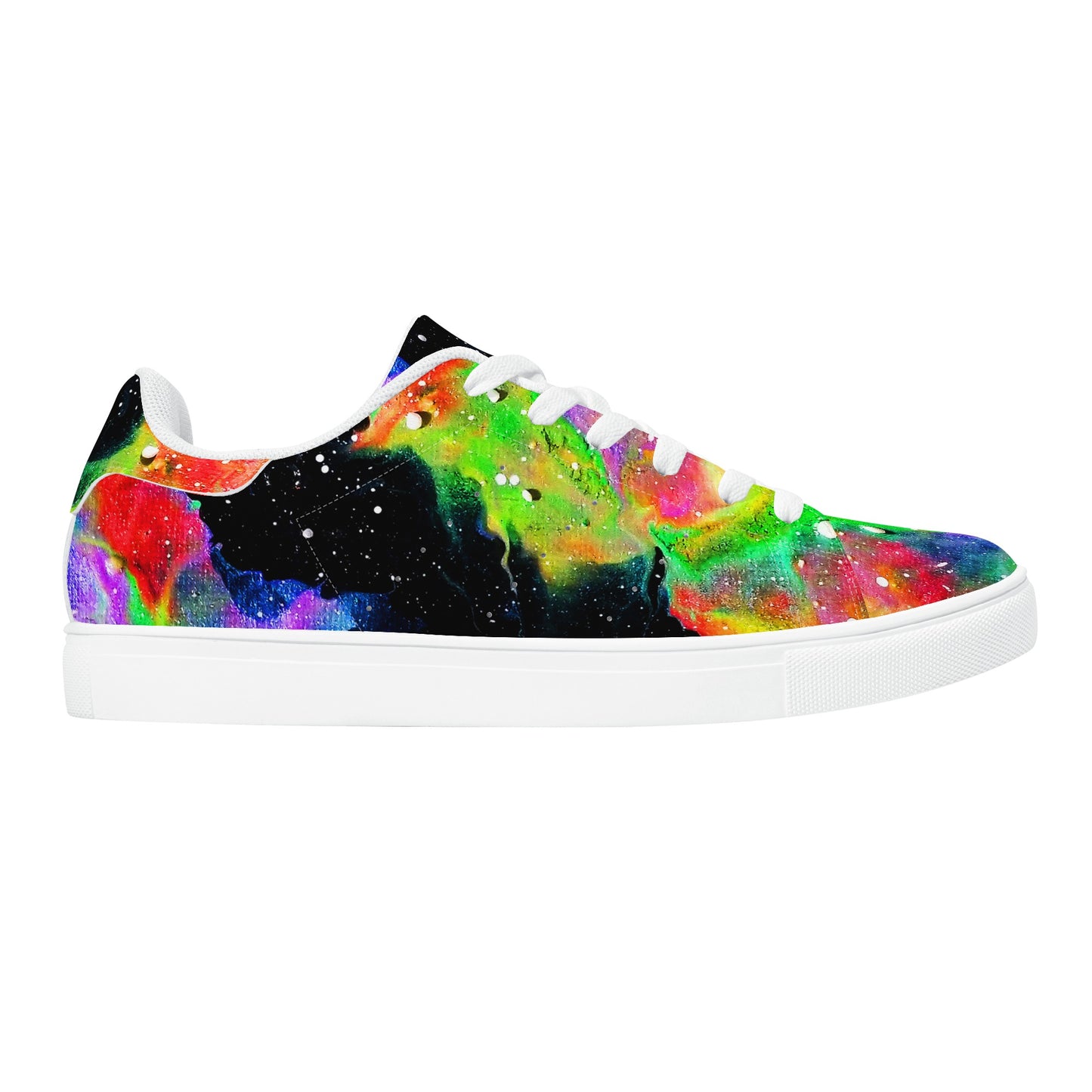 Rainbow Galaxy Womens Low Top Leather Sneakers