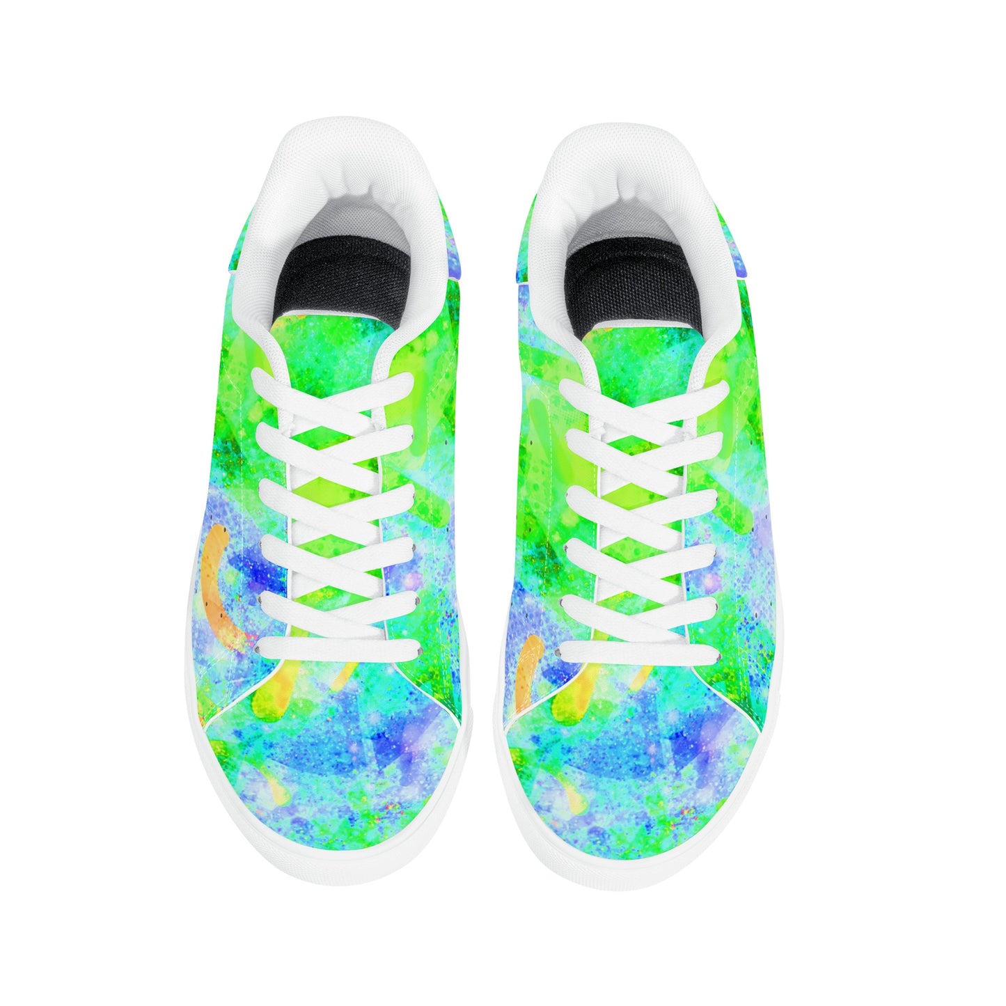 Pastel Skies Womens Low Top Leather Sneakers