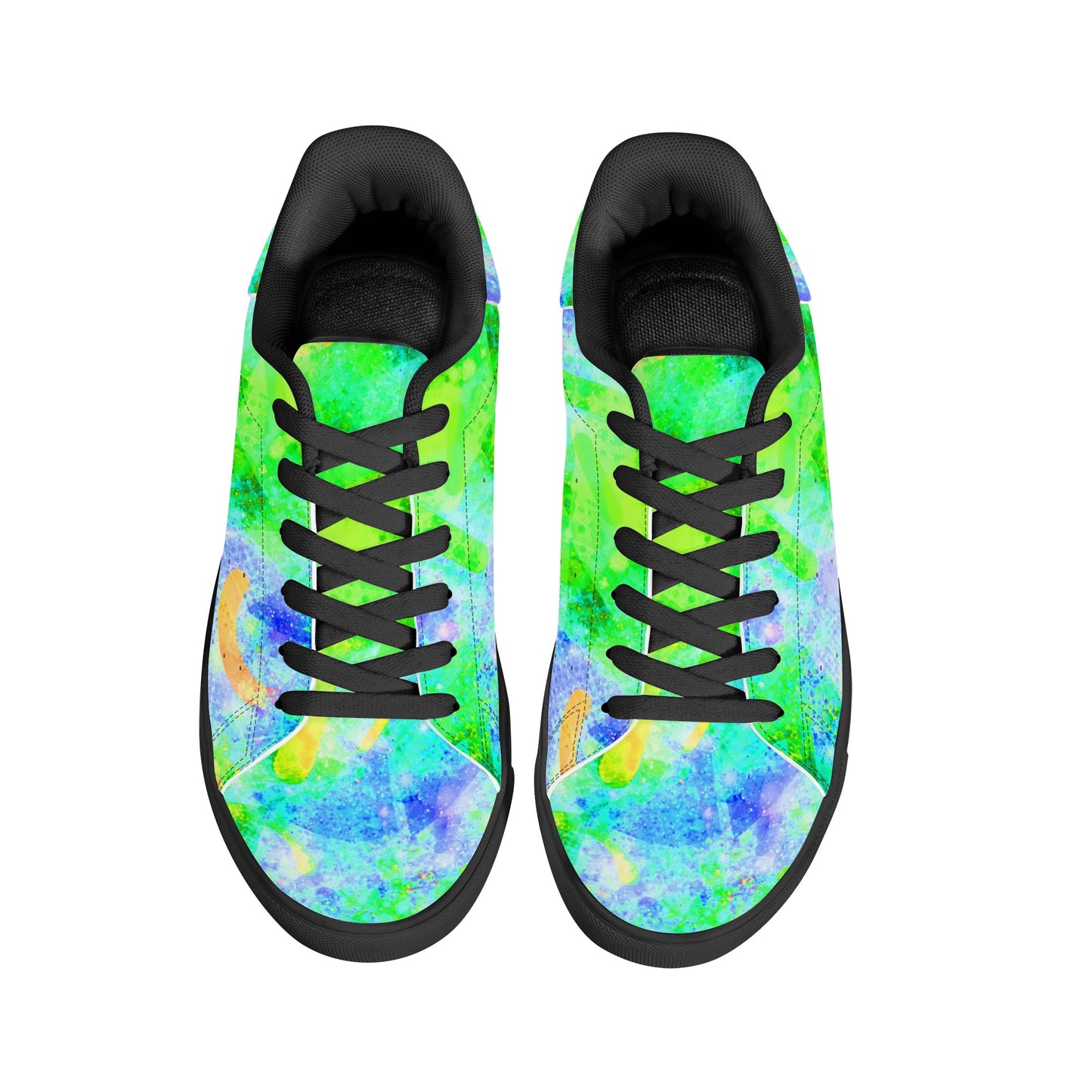 Pastel Skies Womens Low Top Leather Sneakers
