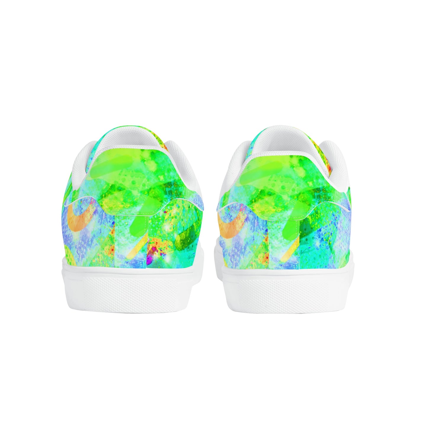 Pastel Skies Womens Low Top Leather Sneakers
