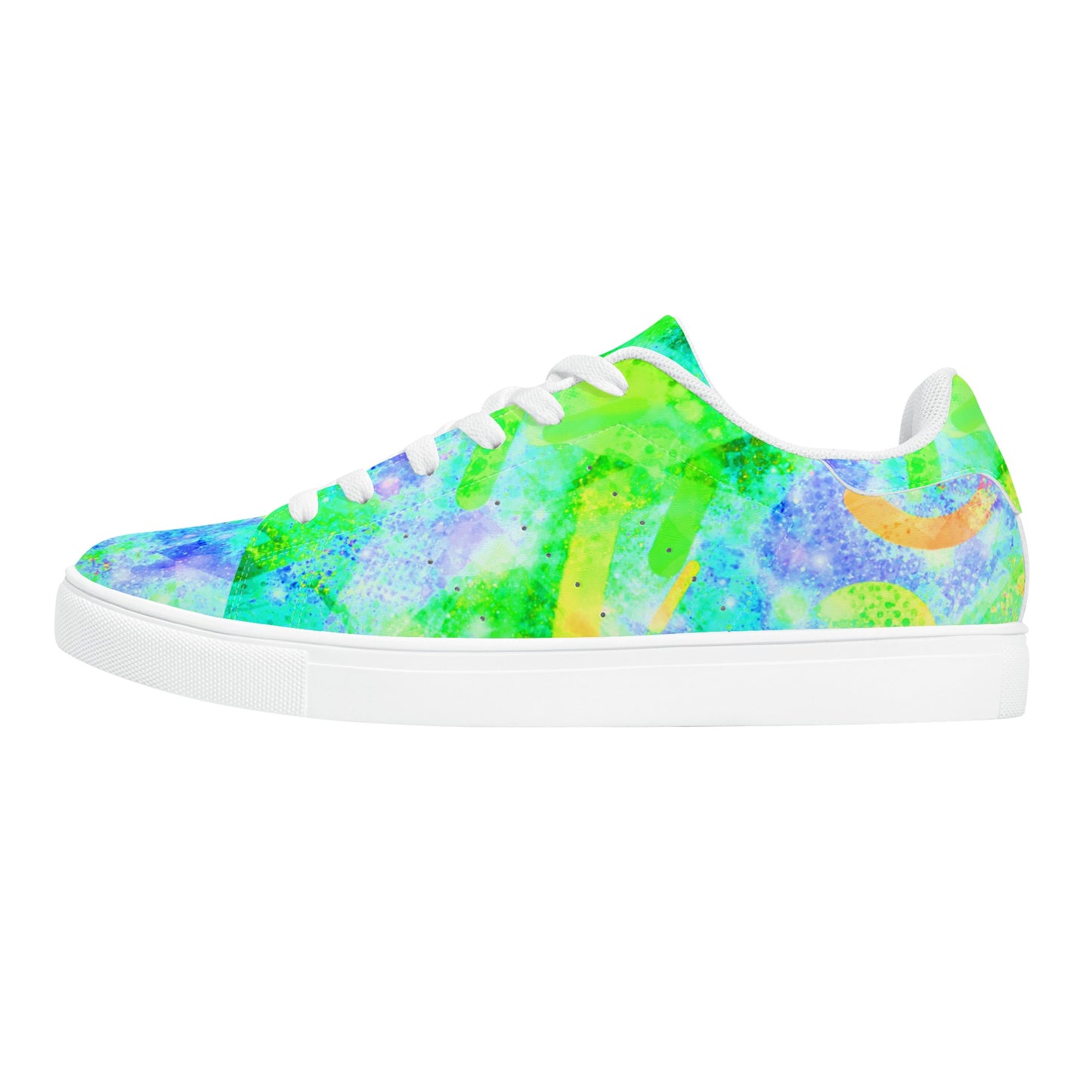Pastel Skies Womens Low Top Leather Sneakers